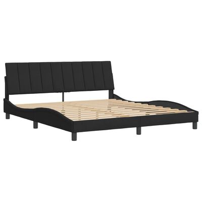 vidaXL Estrutura de cama c/ cabeceira 180x200 cm veludo preto