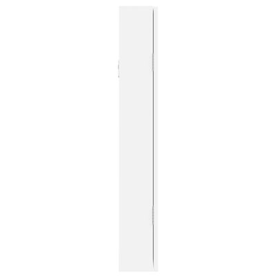 vidaXL Móvel para joias de parede espelhado 37,5x10x67 cm branco