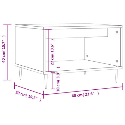 vidaXL Mesa de centro 60x50x40 cm derivados madeira branco brilhante