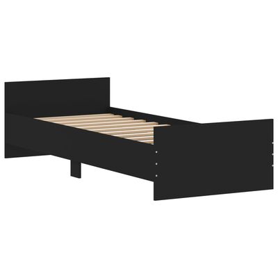 vidaXL Estrutura cama solteiro 75x190 cm derivados de madeira preto