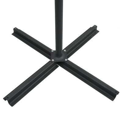 vidaXL Guarda-sol cantilever c/ luzes LED e poste aço 250x250 cm preto