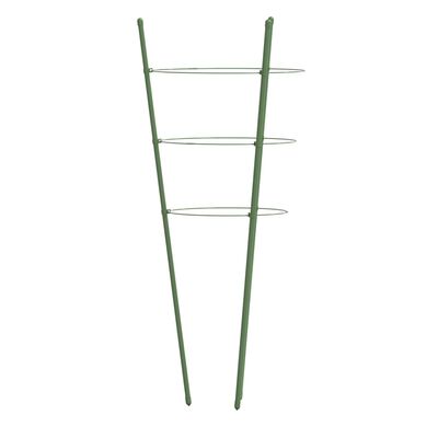 vidaXL Suportes p/ plantas de jardim c/ 3 anéis 5 pcs 60 cm aço verde