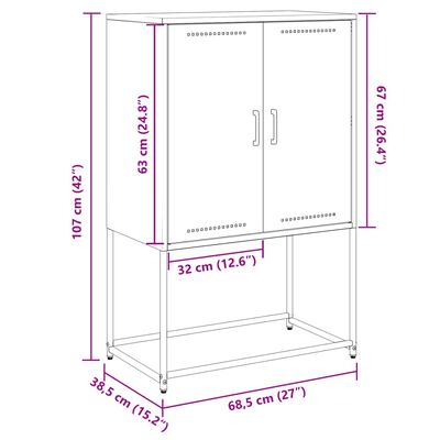 vidaXL Móvel de TV 100,5x39x60,5 aço verde azeitona