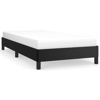 vidaXL Estrutura de cama 90x200 cm couro artificial preto