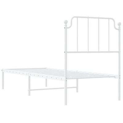 vidaXL Estrutura de cama com cabeceira 80x200 cm metal branco