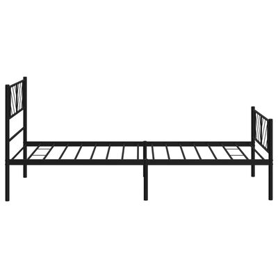 vidaXL Estrutura de cama com cabeceira e pés 100x200 cm metal preto