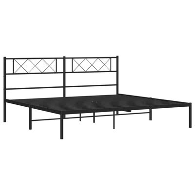 vidaXL Estrutura de cama com cabeceira 193x203 cm metal preto