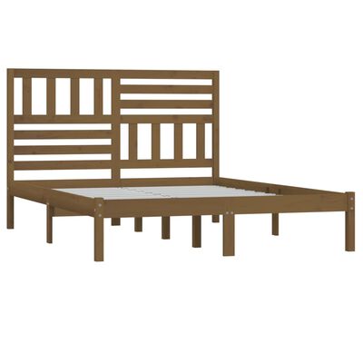 vidaXL Estrutura cama pequena de casal 120x190 cm pinho castanho-mel