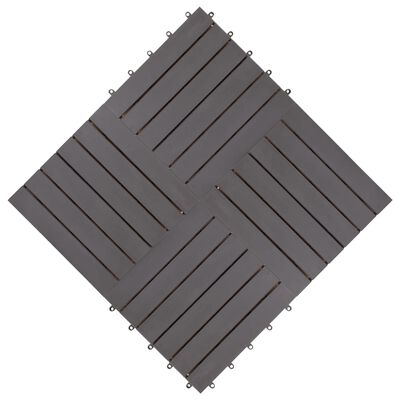 vidaXL Ladrilhos de terraço 10 pcs 30x30 cm acácia maciça cinzento