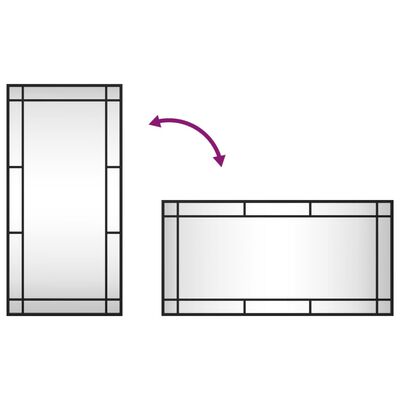 vidaXL Espelho de parede retangular 40x80 cm ferro preto