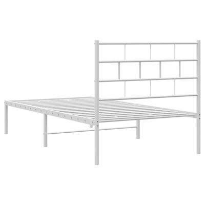 vidaXL Estrutura de cama com cabeceira 90x200 cm metal branco