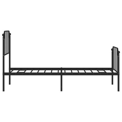 vidaXL Estrutura de cama com cabeceira e pés 80x200 cm metal preto