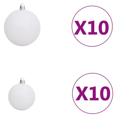 vidaXL Árvore Natal artificial articulada c/ 300 luzes LED+bolas 180cm