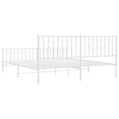 vidaXL Estrutura de cama com cabeceira e pés 183x213 cm metal branco