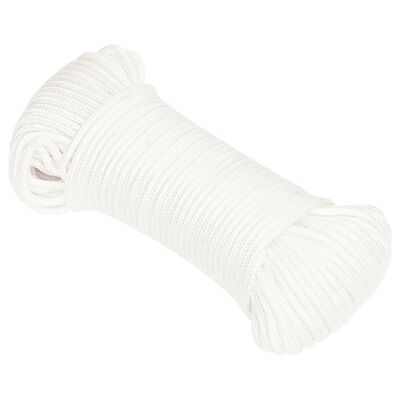 vidaXL Corda de barco 3 mm 50 m polipropileno branco completo