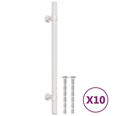 vidaXL Puxadores para móveis 10 pcs 160 mm aço inoxidável prateado