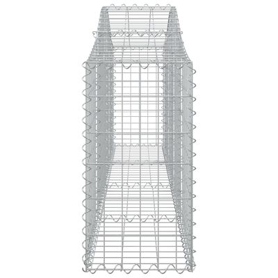 vidaXL Cestos gabião arqueados 7 pcs 200x30x60/80 cm ferro galvanizado