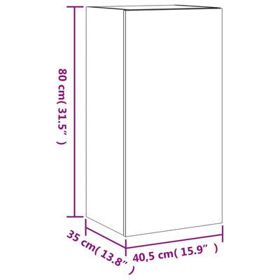 vidaXL Móvel de parede para TV com luzes LED 40,5x35x80 cm branco