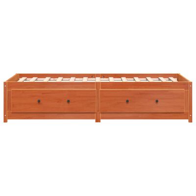 vidaXL Sofá-cama 75x190 cm madeira de pinho maciça castanho cera