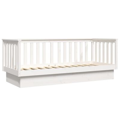 vidaXL Sofá-cama sem colchão 90x190 cm madeira de pinho maciça branco