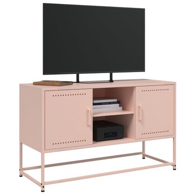 vidaXL Móvel de TV 100,5x39x60,5 cm aço rosa