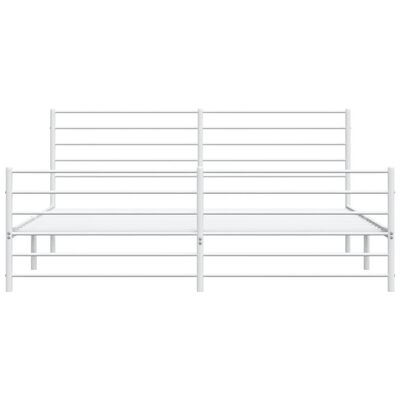 vidaXL Estrutura de cama com cabeceira e pés 183x213 cm metal branco