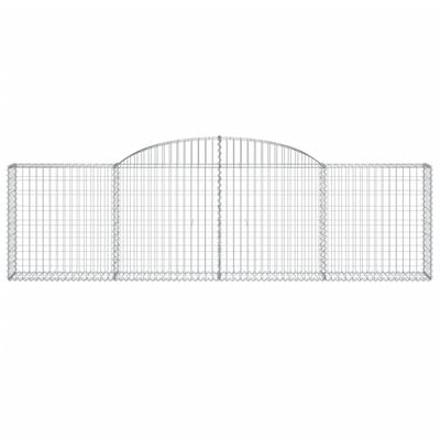 vidaXL Cestos gabião arqueados 4 pcs 300x30x80/100cm ferro galvanizado