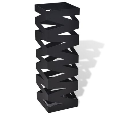 Suporte guarda-chuvas/de armazenamento quadrado preto aço 48,5 cm