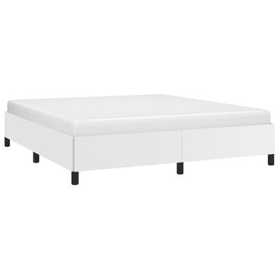 vidaXL Estrutura de cama 160x200 cm couro artificial branco