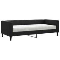 vidaXL Sofá-cama com colchão 90x190 cm tecido preto