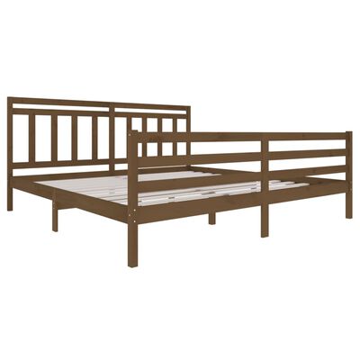 vidaXL Estrutura de cama 200x200 cm madeira maciça castanho mel