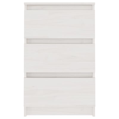 vidaXL Mesa de cabeceira 40x29,5x64 cm madeira de pinho maciça branco