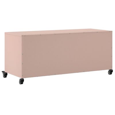 vidaXL Móvel de TV 100,5x39x43,5 cm aço rosa