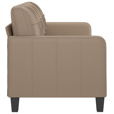 vidaXL Sofá de 3 lugares 180 cm couro artificial cor cappuccino