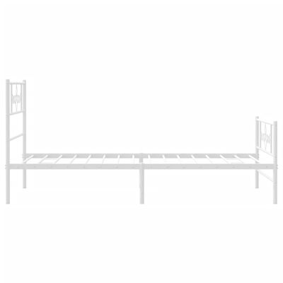 vidaXL Estrutura de cama com cabeceira e pés 90x190 cm metal branco