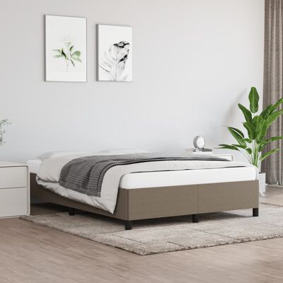 vidaXL Cama sem colchão 140x190 cm tecido castanho-acinzentado