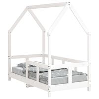 vidaXL Estrutura de cama infantil 70x140 cm pinho maciço branco