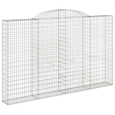 vidaXL Cesto gabião arqueado 300x30x180/200 cm ferro galvanizado