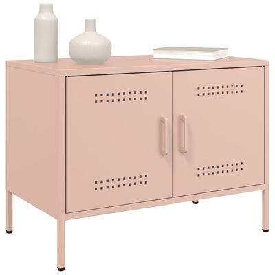 vidaXL Móvel de TV 68x39x50,5 cm aço rosa