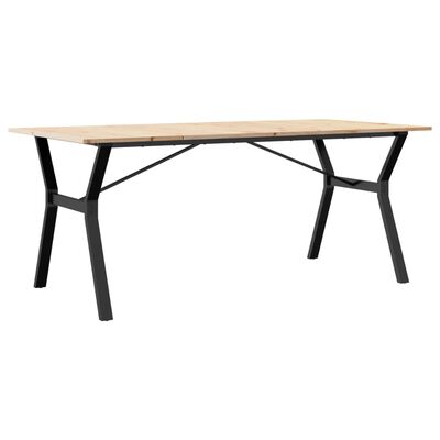 vidaXL Mesa de jantar estrutura em Y 180x90x75cm pinho e ferro fundido