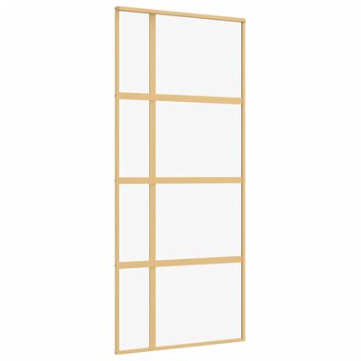 vidaXL Porta deslizante 90x205 cm vidro ESG/alumínio dourado