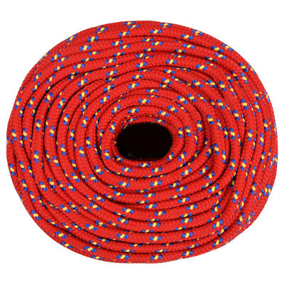 vidaXL Corda de barco 6 mm 50 m polipropileno vermelho