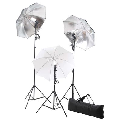 vidaXL Kit de estúdio fotográfico com conjunto de iluminação e fundo