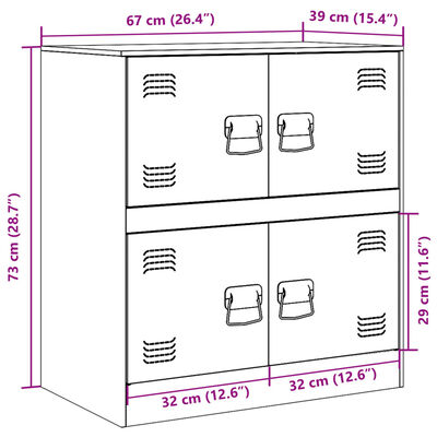 vidaXL Aparador 67x39x73 cm aço rosa