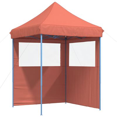 vidaXL Tenda p/ festas pop-up dobrável 2 paredes laterais terracotta