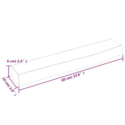 vidaXL Prateleira de parede 60x10x6cm carvalho tratado castanho-escuro