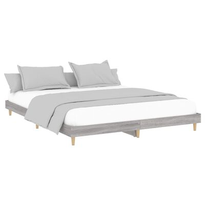 vidaXL Estrutura de cama 160x200 cm derivados de madeira cinza sonoma