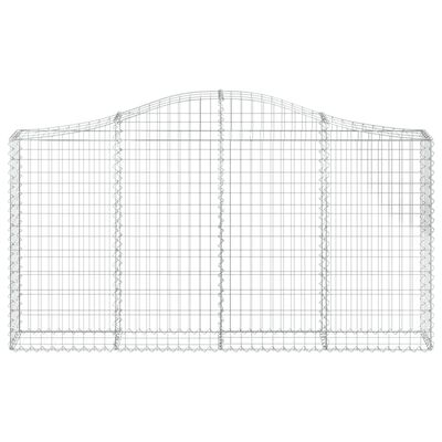 vidaXL Cestos gabião arqueados 6pcs 200x30x100/120cm ferro galvanizado