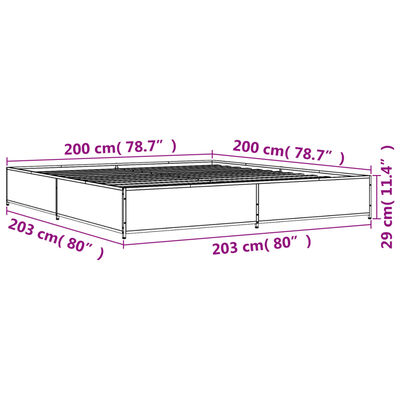 vidaXL Estrutura de cama 200x200 cm derivados madeira/metal