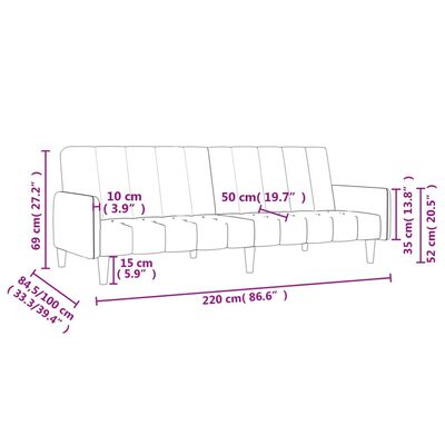 vidaXL Sofá-cama de 2 lugares veludo cinzento-escuro